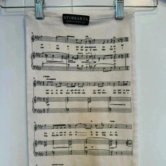 STORIARTS Madame Butterfly’s Opera, Music Notes, Infinity Scarf, Black, Beige - Picture 3 of 8